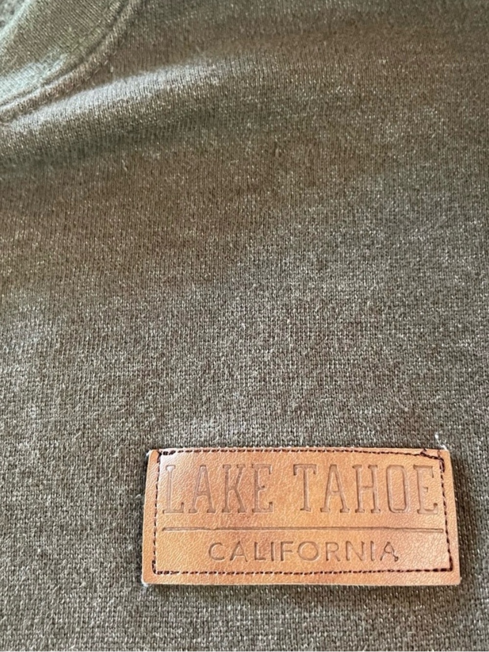 Lake Tahoe California Patch Olive Green Sweatshirt Mens XL